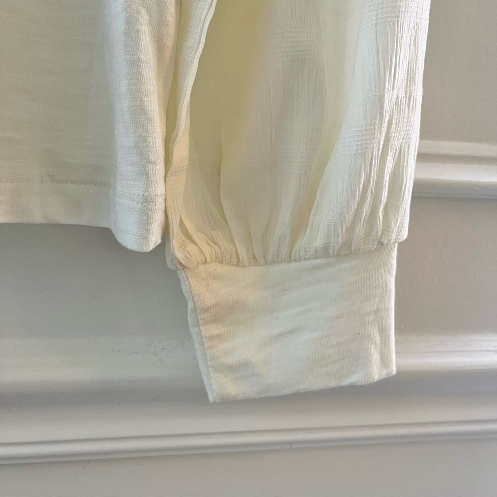 Women’s Sanctuary Cream Crew Neck Puff Long Sleeve Top, Size Large NWT - Picture 4 of 8